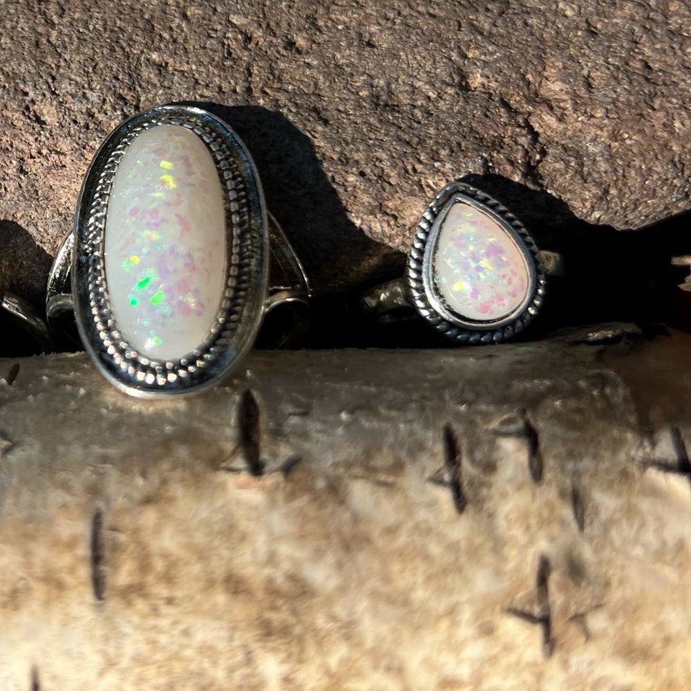 💍 Vintage opalite Silver Ring